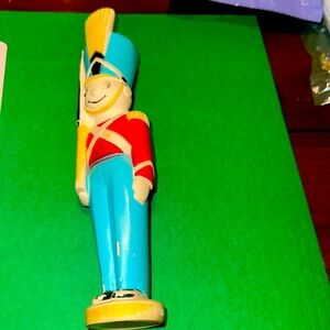 Vintage Alan Jay Clarolyte rubber SOLDIER DOLL Christmas Retro Nutcracker.